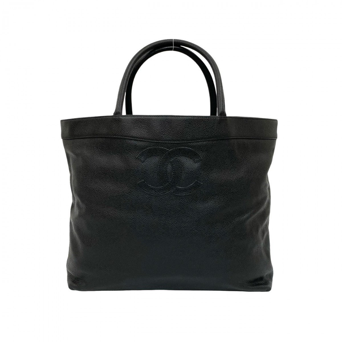 CHANEL Tote Bag Matt caviar skin black
