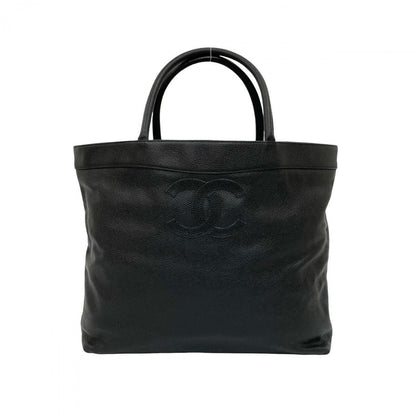 CHANEL Tote Bag Matt caviar skin black
