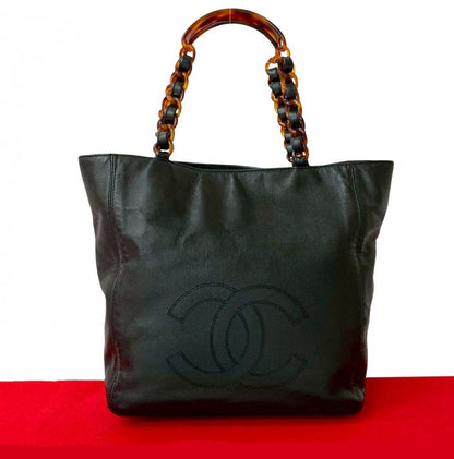 CHANEL Handbag Matt caviar skin black