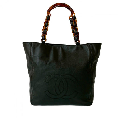 CHANEL Handbag Matt caviar skin black