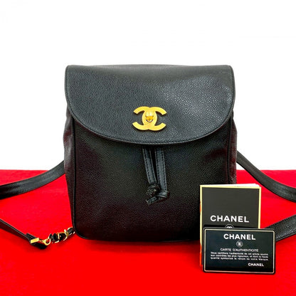 CHANEL Backpack Matt caviar skin black