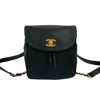 CHANEL Backpack Matt caviar skin black