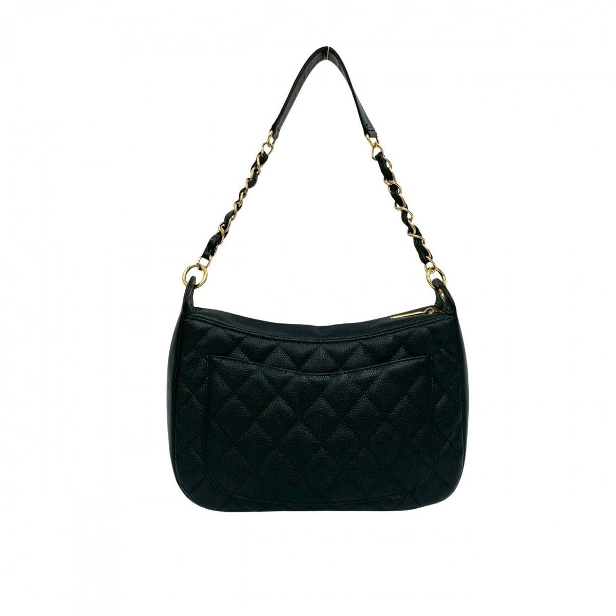 CHANEL Shoulder Bag Matt caviar skin black Matrasse
