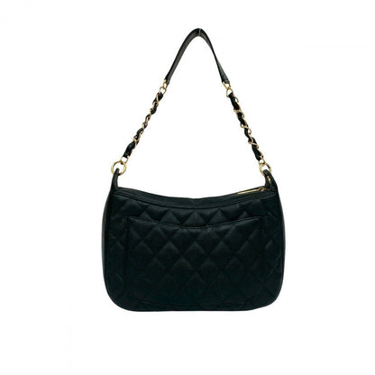 CHANEL Shoulder Bag Matt caviar skin black Matrasse