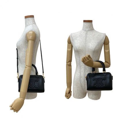 CELINE Shoulder Bag leather black Cuir Triomphe