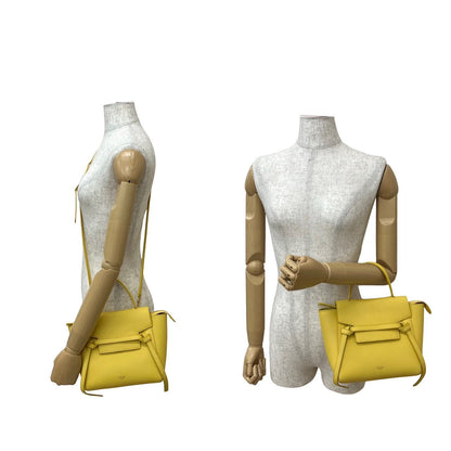 CELINE Shoulder Bag leather yellow Belt bag nano