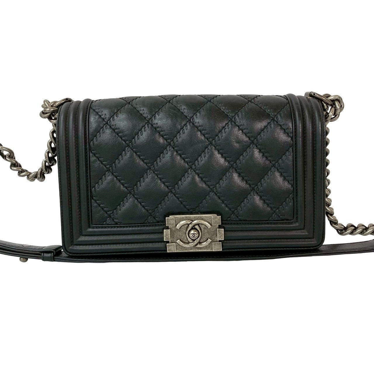 CHANEL Shoulder Bag leather black Boy chanel