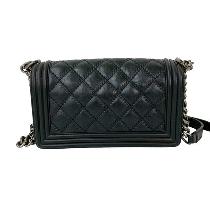 CHANEL Shoulder Bag leather black Boy chanel