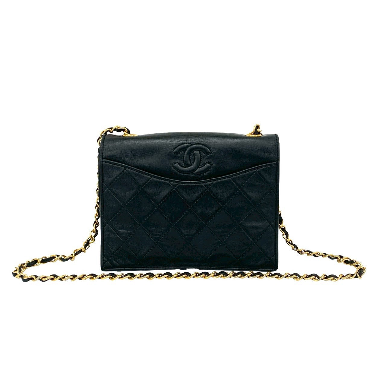 CHANEL Shoulder Bag lambskin black Matrasse