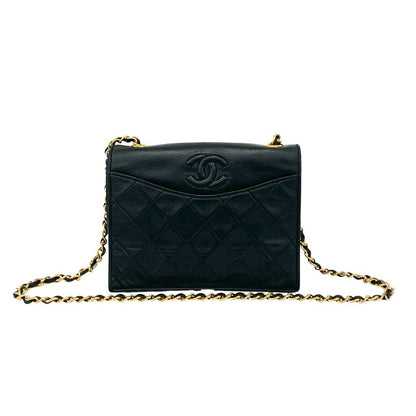 CHANEL Shoulder Bag lambskin black Matrasse