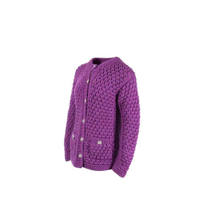 Chanel Size 36 CC Button Knit Jacket ize XS Ensemble Wool/Polyamide Purple (Sell in Set)