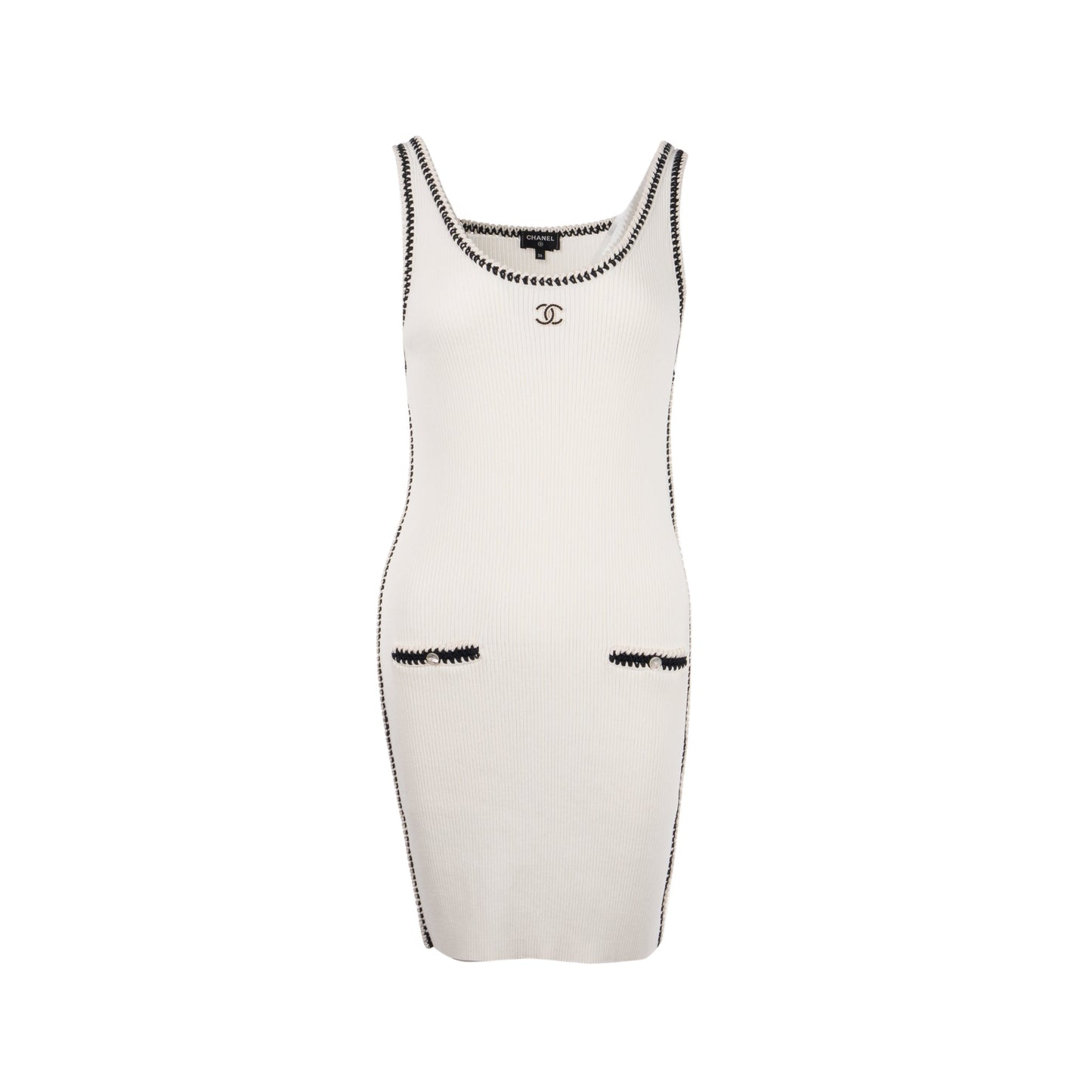 Chanel Size 36 Mini Dress Silk/Cotton White/Black