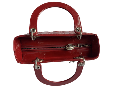 Lady Dior Medium Bag Red Patent Leather