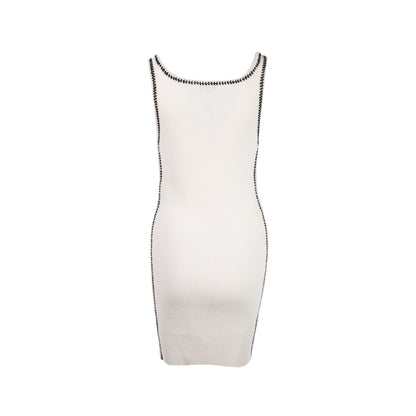 Chanel Size 36 Mini Dress Silk/Cotton White/Black