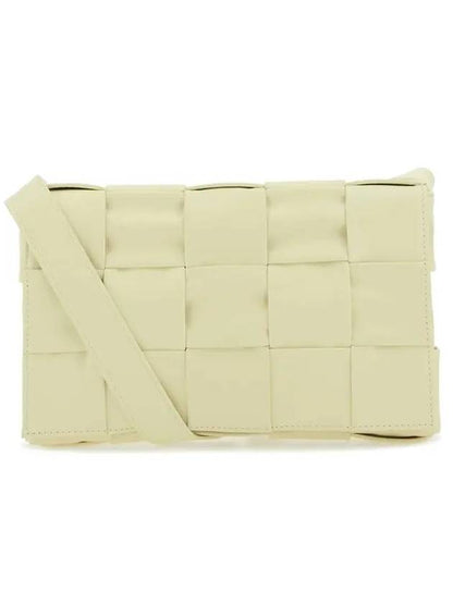 Luxury Bottega Veneta Intrecciato Triangle Buckle Cassette Cross Bag Yellow