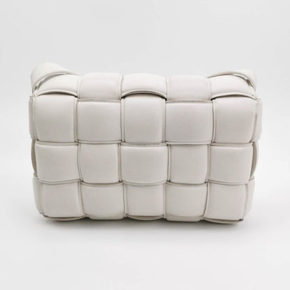 Bottega Veneta Padded Cassette White Leather Crossbody Bag
