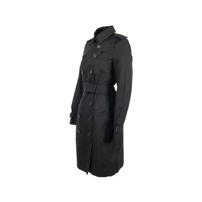 Burberry Size UK6 Sandringham Long Trench Coat Cotton Black