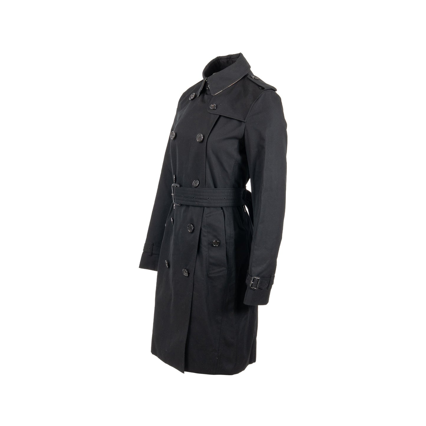 Burberry size UK8 kensington long trench coat black