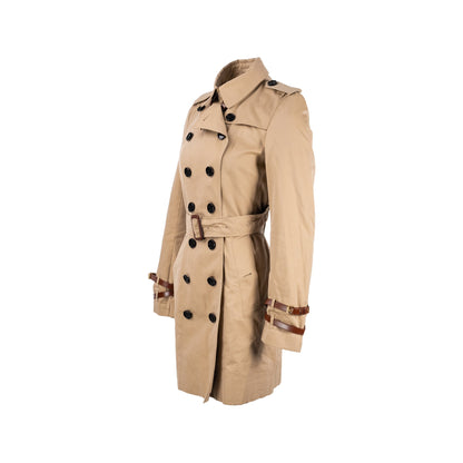 Burberry Size 10 Mid-Length Trench Coat Beige