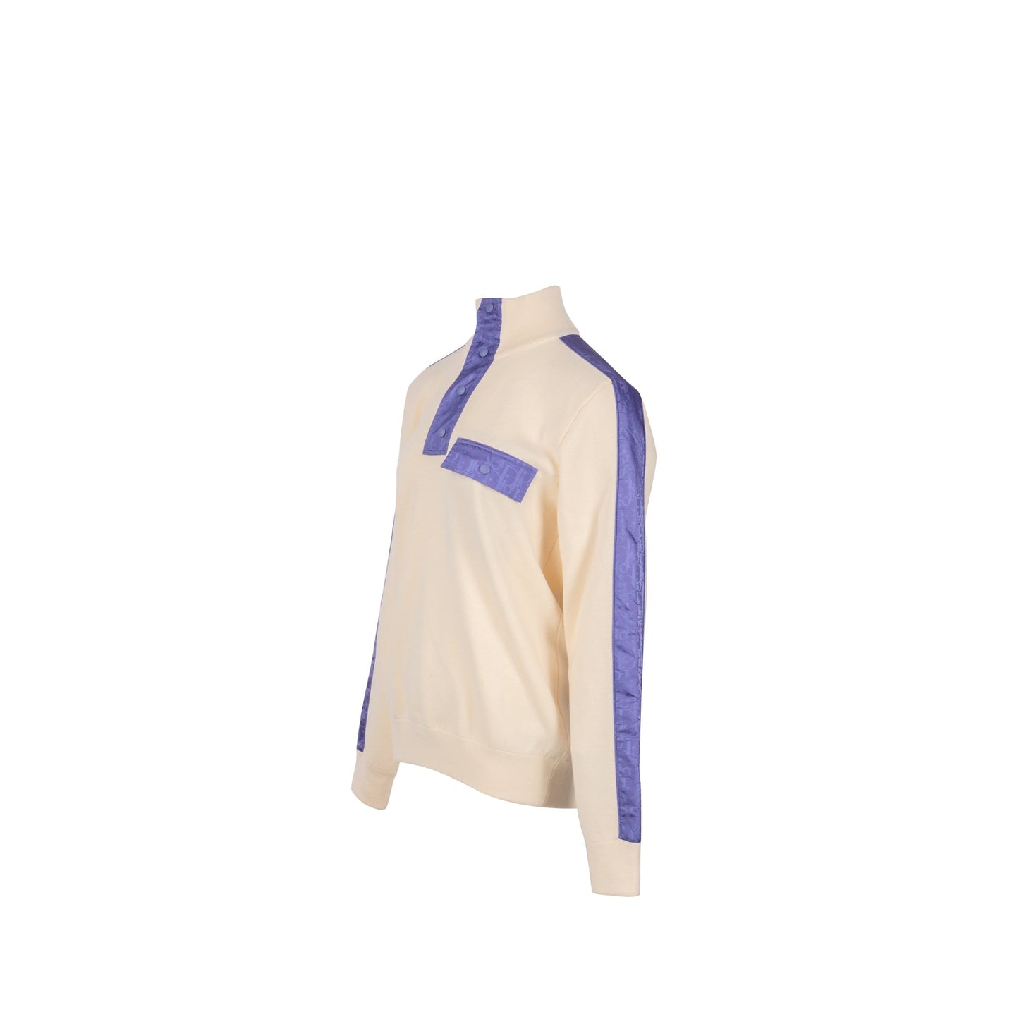 Dior Size M High Collar Sweater Virgin Wool White/Purple