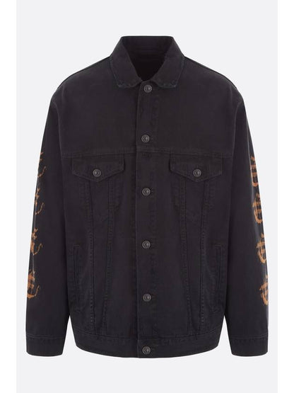 Luxury Balenciaga Trending 2025 Peach Large Fit Denim Jacket Black