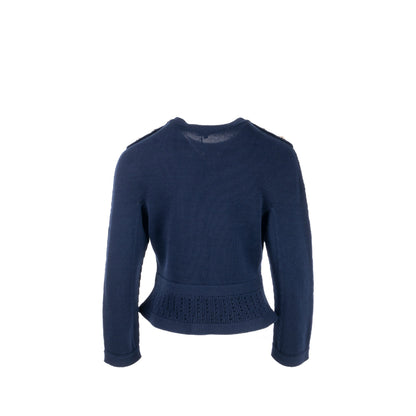 Chanel size 38 21C pullover knit sweater navy blue