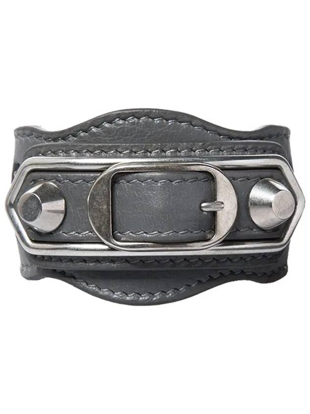 Luxury Balenciaga Trending 2025 Giant Silver Buckle Bracelet Grey