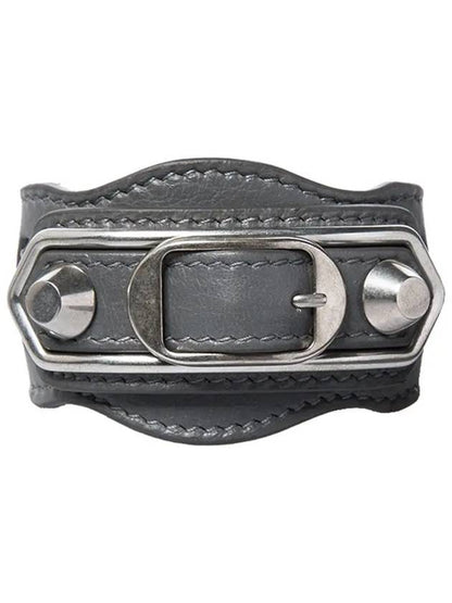 Luxury Balenciaga Trending 2025 Giant Silver Buckle Bracelet Grey