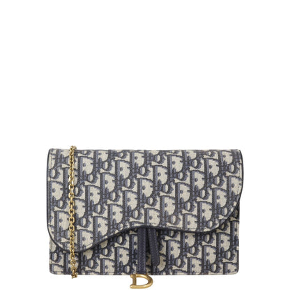 Dior Saddle Pouch Wallet on Chain Oblique