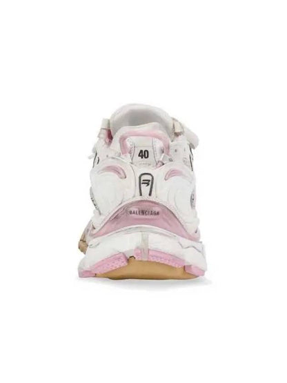 Luxury Balenciaga Trending 2025 Effect Mesh Runner Low Top Sneakers White Pink