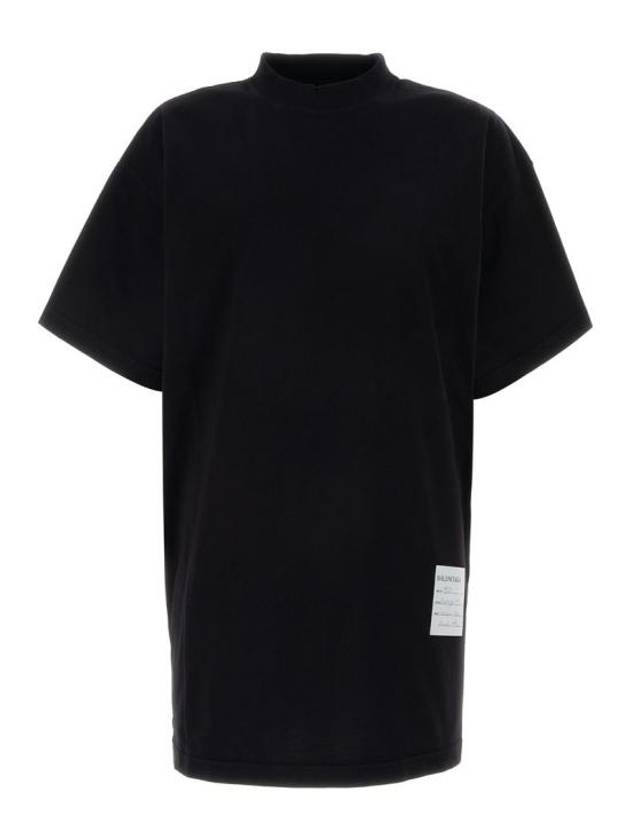 Luxury Balenciaga Trending 2025 Sample Sticker Oversized Short Sleeve T-Shirt Black