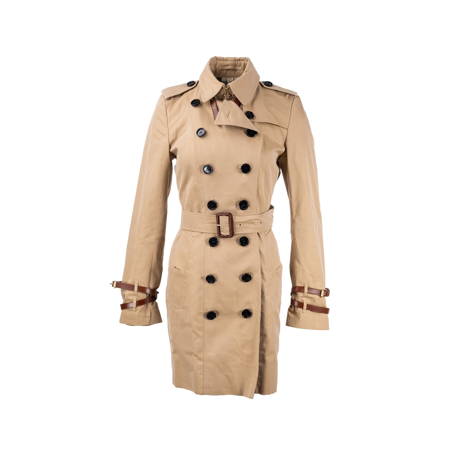 Burberry Size 10 Mid-Length Trench Coat Beige