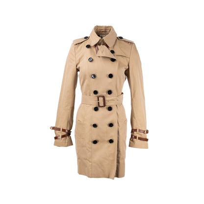 Burberry Size 10 Mid-Length Trench Coat Beige