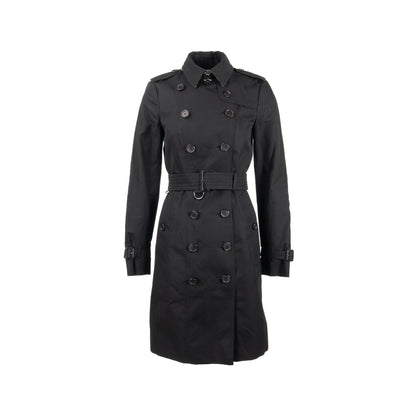 Burberry Size UK6 Sandringham Long Trench Coat Cotton Black