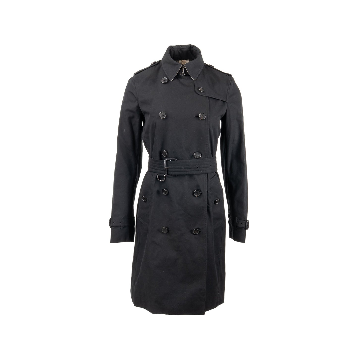 Burberry size UK8 kensington long trench coat black