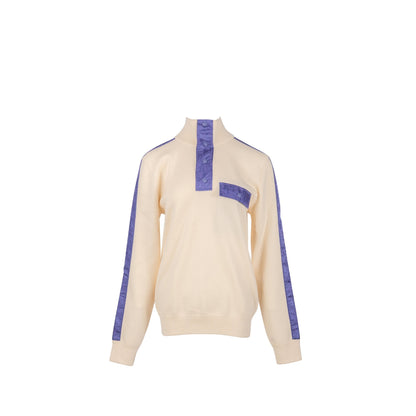 Dior Size M High Collar Sweater Virgin Wool White/Purple