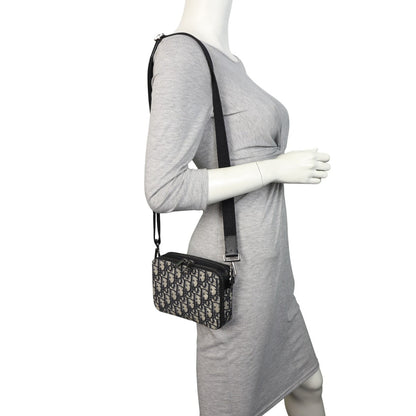 Dior Double Zip Pouch with Strap Oblique