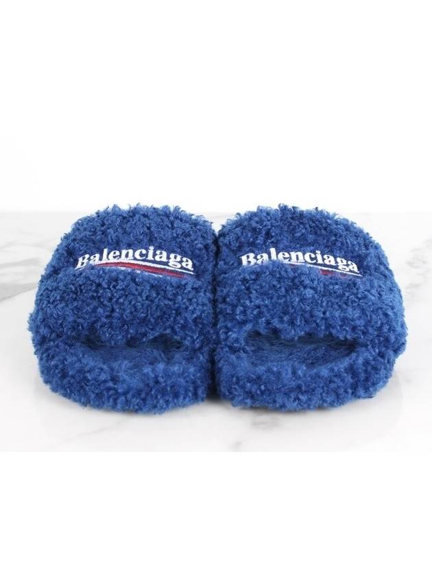 Luxury Balenciaga Trending 2025 fur slide sandals 40