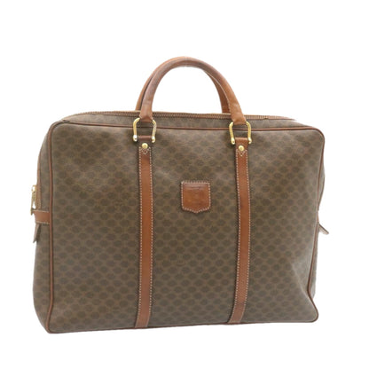 Luxury CELINE Macadam Canvas Hand Bag PVC Leather Brown  22577