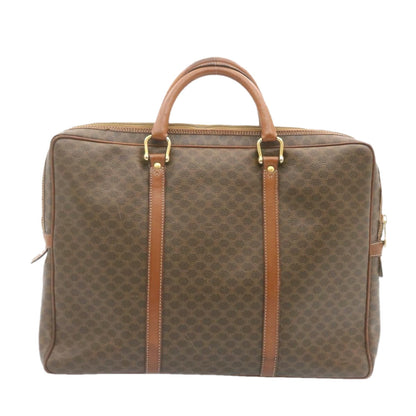 Luxury CELINE Macadam Canvas Hand Bag PVC Leather Brown  22577