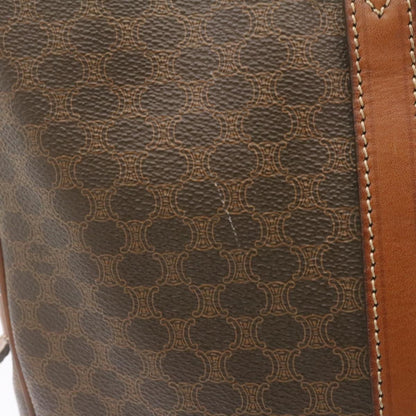 Luxury CELINE Macadam Canvas Hand Bag PVC Leather Brown  22577