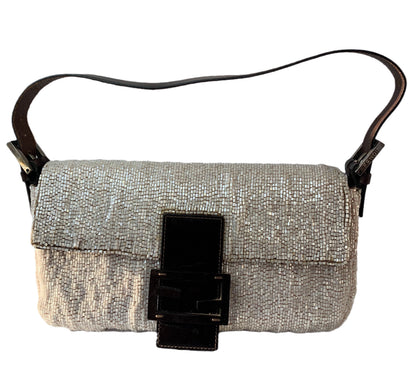 Fendi Baguette Shoulder bag with Cream Beads