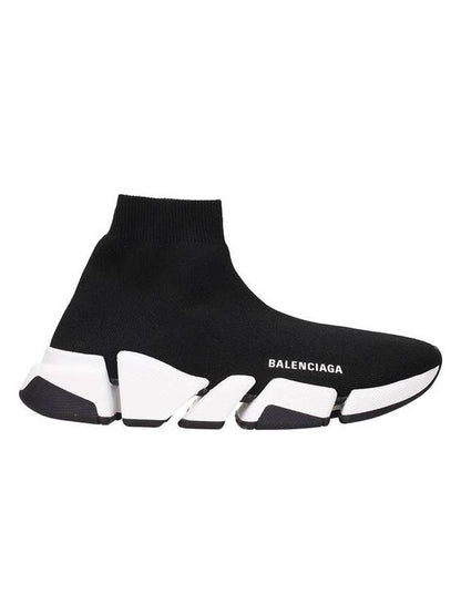 Luxury Balenciaga Trending 2025 WoMen's Speed 2.0 Trainer Black Knit White Sole High Top Sneakers Black
