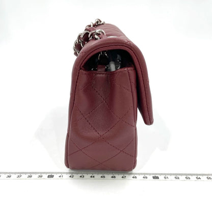 Chanel Classic Flap Rectangular Mini Burgundy Lambskin Silver HW, 2019