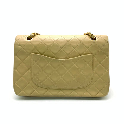 Chanel Classic Flap Vintage Medium Beige Lambskin Leather with 24k Gold HW, 1994-1996