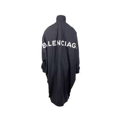 Balenciaga Size 34 Logo Anorak Nylon Black