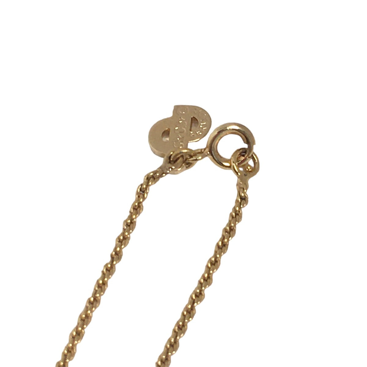 Dior Necklace Gold Plated Gold / Black Necklace Gold Plated CD logo Rhinestone Women