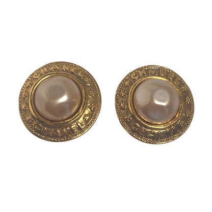 CHANEL Earring Gold Plated gold Fake pearl Gold Plated Women