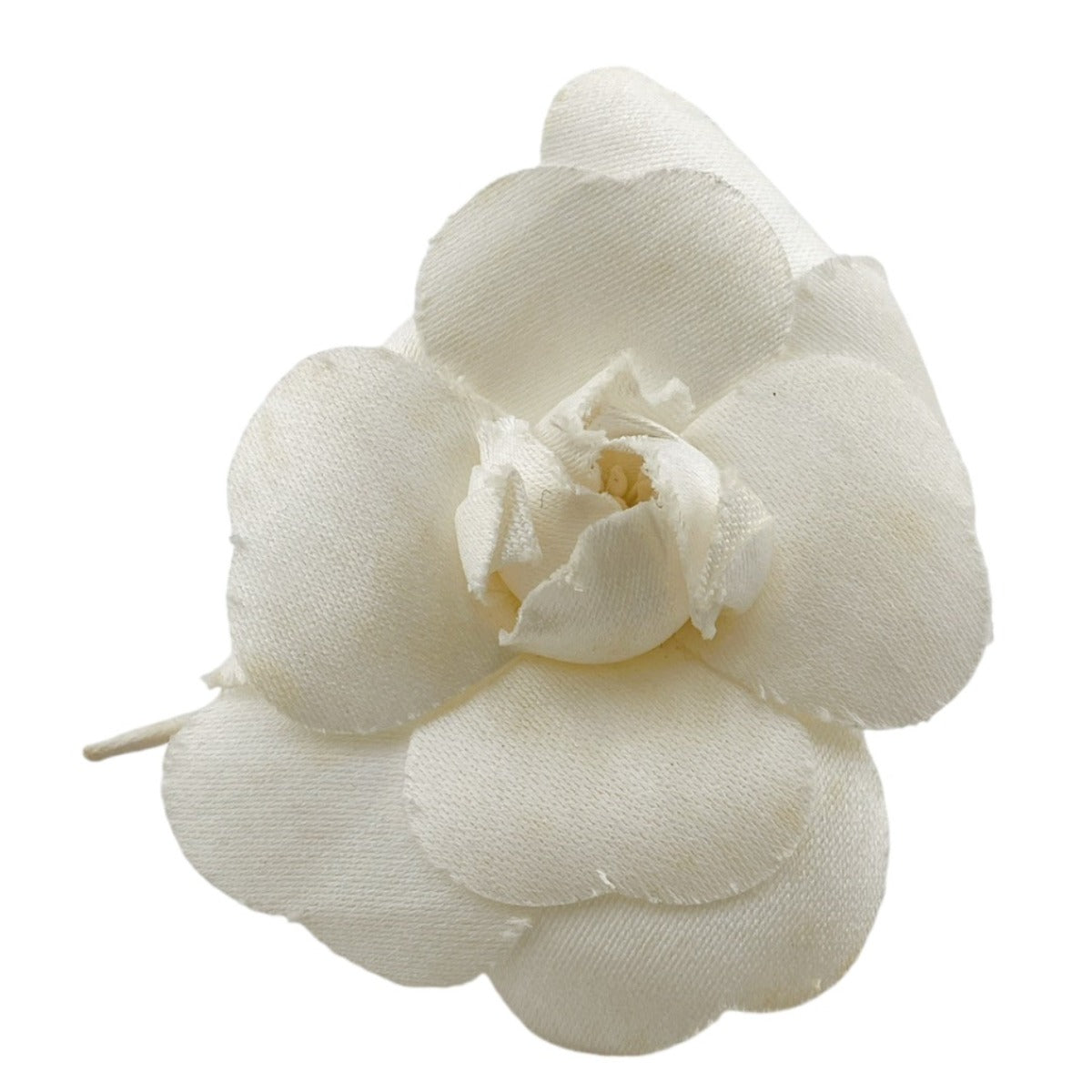 CHANEL Brooch cotton cotton white corsage Camelia Women