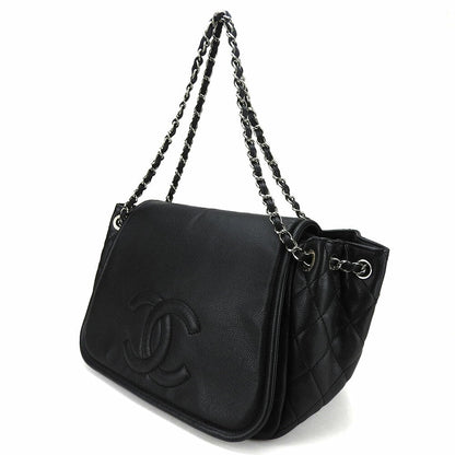 CHANEL Shoulder Bag Caviar skin black ChainShoulder
